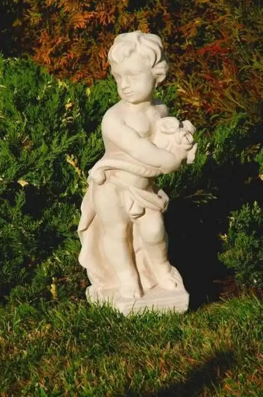 Casa Padrino scultura decorativa in pietra da giardino Art Nouveau ragazzo beige A. 50 cm Top-Angebot
