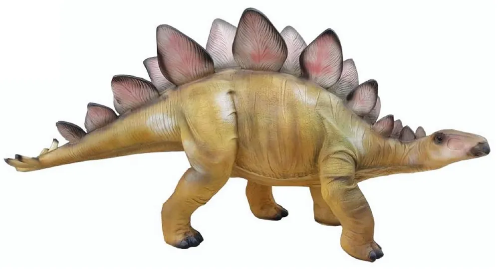 Casa Padrino scultura decorativa XXL dinosauro stegosauro beige / grigio 100 cm - Figura decorativa da giardino Rabatt