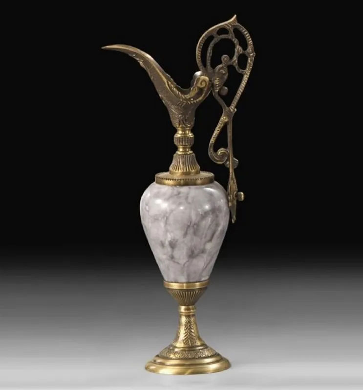 Casa Padrino vaso barocco di lusso a forma di brocca di vino ottone antico / grigio A. 37 cm - Accessori decorativi barocchi Online Kaufen