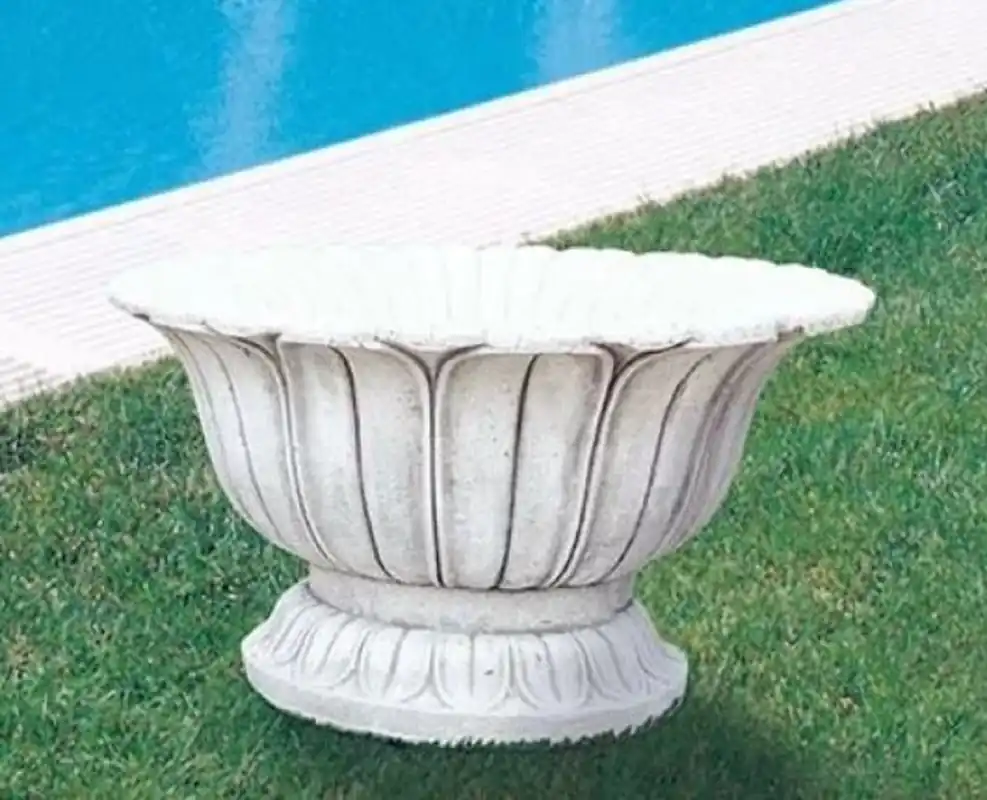 Neuheit Casa Padrino vaso da fiori barocco di lusso bianco antico Ø 36 x A. 32 cm - Fatto in Italia