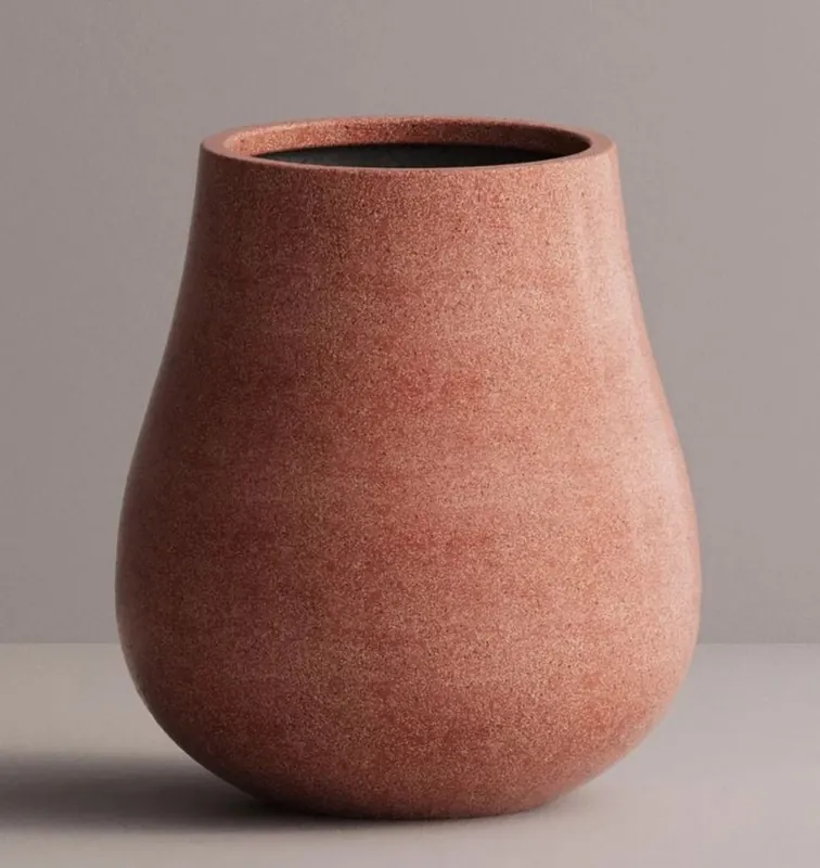 Casa Padrino vaso da fiori in cemento XXL di lusso per decorazione da giardino rosso Ø 88 x A. 100 cm Wochenendangebot