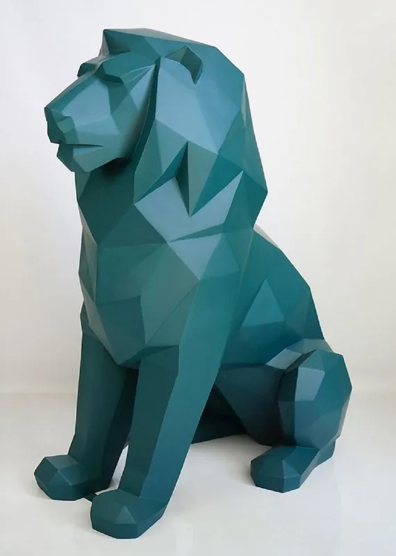 Jetzt Kaufen Casa Padrino scultura decorativa XXL leone verde A. 135 cm - Figura astratta da decorazione da giardino