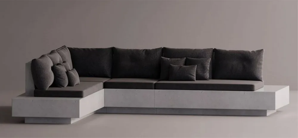 Beliebt Casa Padrino divano angolare di lusso antracite / bianco 335 x 265 cm - Divano modulare in cemento resistente alle intemperie