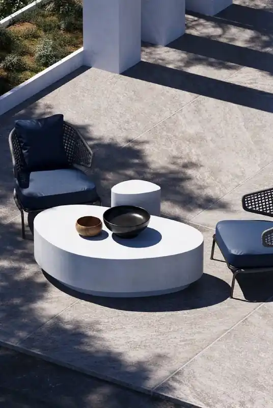 Finale Aktion Casa Padrino tavolino da caffè di lusso in cemento bianco 142 cm - Mobili per soggiorno e giardino
