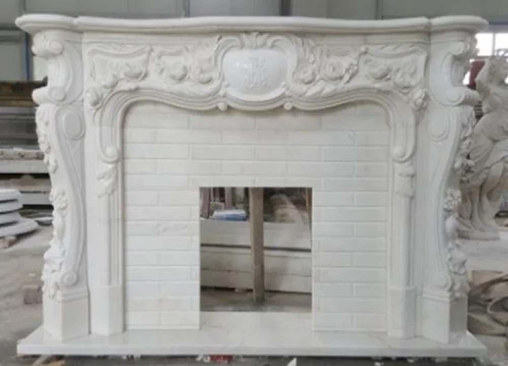 Casa Padrino cornice del camino in marmo barocco di lusso bianco 180 x A. 140 cm Bestseller