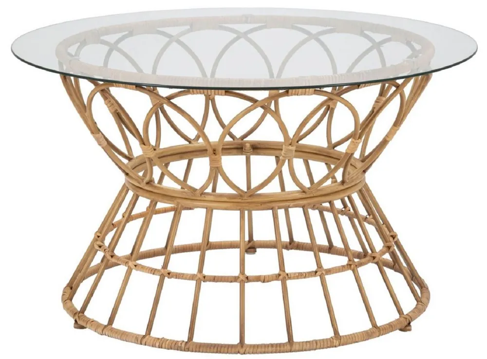 Casa Padrino tavolo da salotto di lusso con piano in vetro naturale Ø 75 cm - Mobile soggiorno Angebot