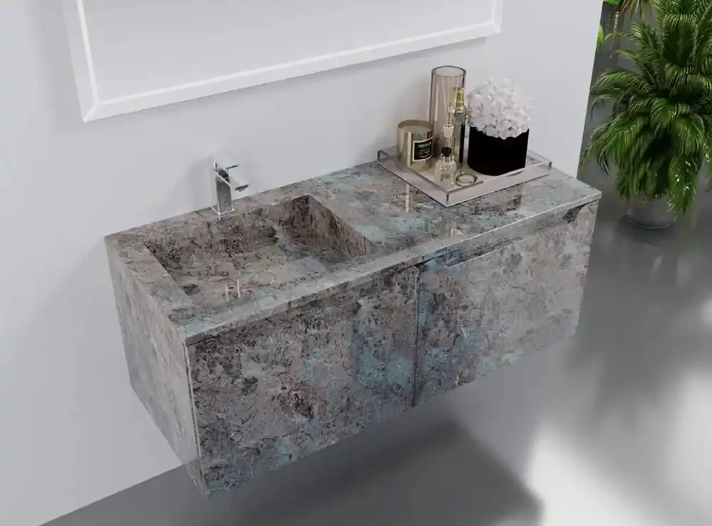 Super-Preis Set da bagno di lusso Casa Padrino porcellana screziata grigia - arredo bagno dell'hotel