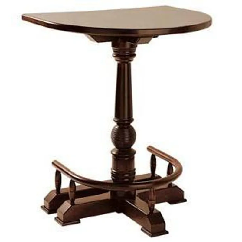 Casa Padrino tavolo da bar a parete di lusso con poggiapiedi marrone scuro 75 x 90 x A. 110 cm - Tavolo semitondo in legno massello - Tavolo da bar semitondo in legno massello Nur Für Kurze Zeit