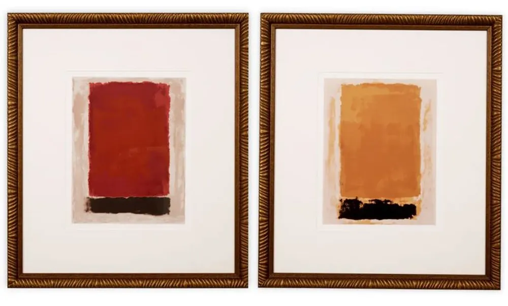 Casa Padrino set di stampe d'arte di lusso di 2 Arte Astratta di Clement Garnier Oro 73 x H. 83 cm Finale Aktion