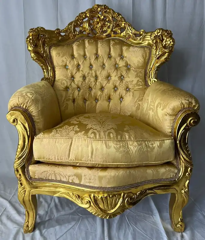 Casa Padrino poltrona barocco con strass oro motivo / oro - Mobili da soggiorno in stile barocco Sofort Bestellen