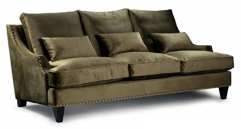 Rabatt Casa Padrino divano di lusso verde oliva / nero 150 cm - Mobili per soggiorno e hotel