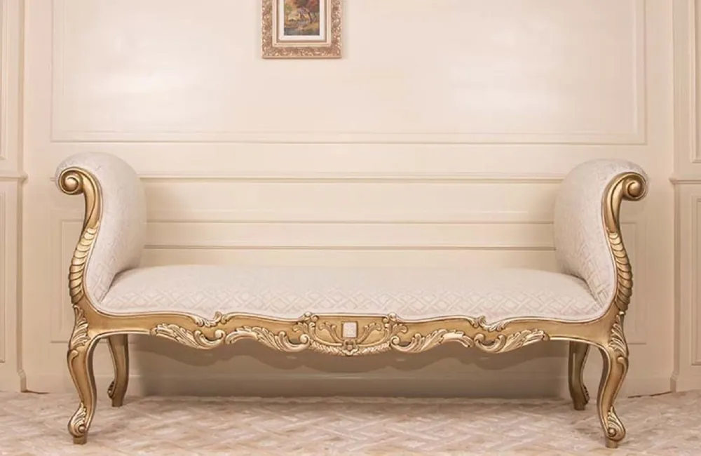 Casa Padrino panca barocco di lusso bianco / oro 175 cm - Mobili barocco - Fatto in Italia Sofort Bestellen