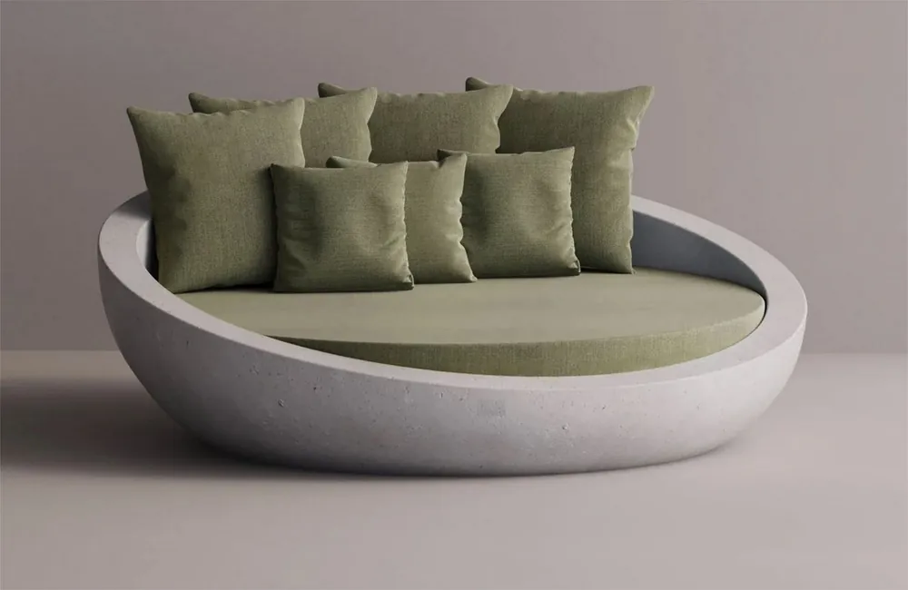 Casa Padrino isola sdraiata di lusso in cemento verde / bianco Ø 180 cm - Mobili da giardino e hotel Schneller Versand