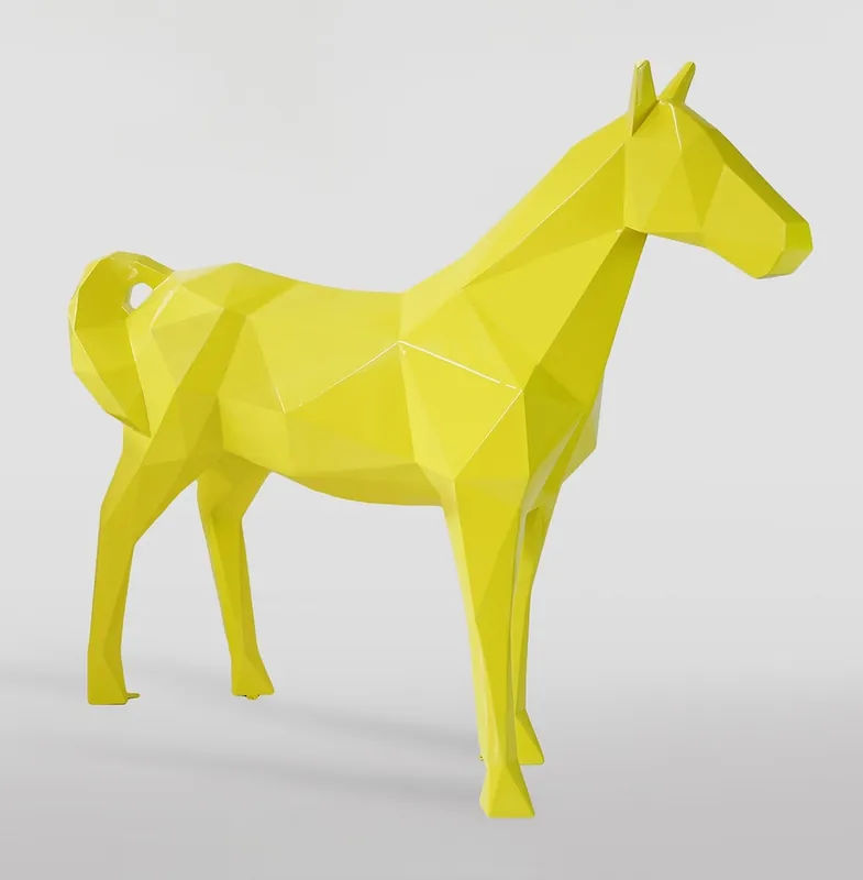 Casa Padrino scultura decorativa XXL cavallo giallo 220 x A. 190 cm - Figura da giardino a grandezza naturale Letzte Chance