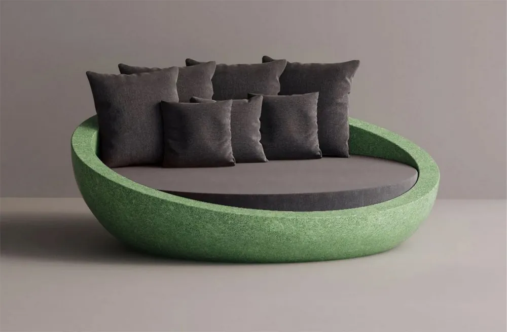 Jetzt Kaufen Casa Padrino isola sdraiata di lusso in cemento antracite / verde Ø 180 cm - Mobili da giardino e hotel