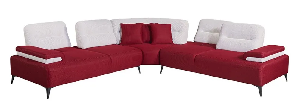 Neue Ware Casa Padrino divano ad angolo di lusso bordeaux rosso / bianco / grigio 310 x 310 cm - Divano del soggiorno