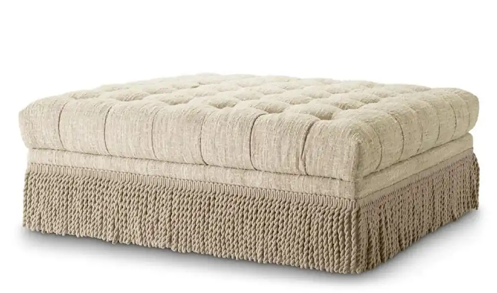 Bestseller Casa Padrino sgabello Chesterfield di lusso crema 125 x 125 x A. 47 cm - Poggiapiedi quadrato