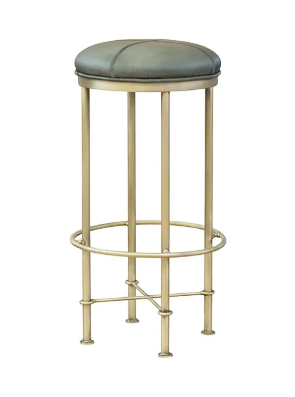 Casa Padrino sgabello da bar di lusso in vera pelle verde / ottone antico A. 75 cm - Mobili da bar Meistverkauft