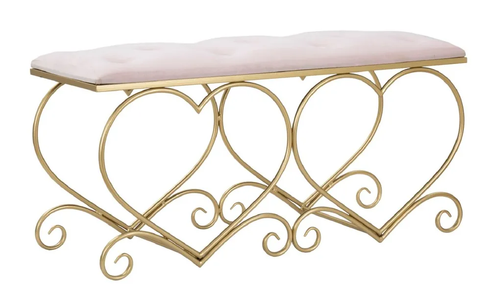 Neue Ware Casa Padrino panca di lusso rosa / oro 105 cm - Mobili per soggiorno e camera da letto