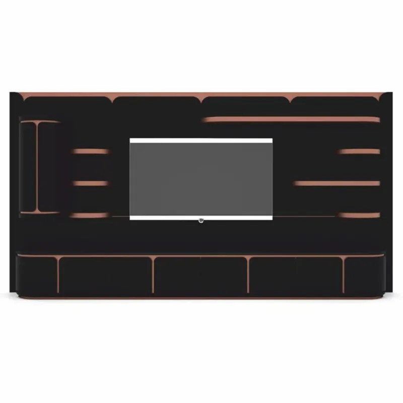 Sonderangebot Casa Padrino armadio TV di lusso nero / rame 430 cm - Mobili per soggiorno e hotel