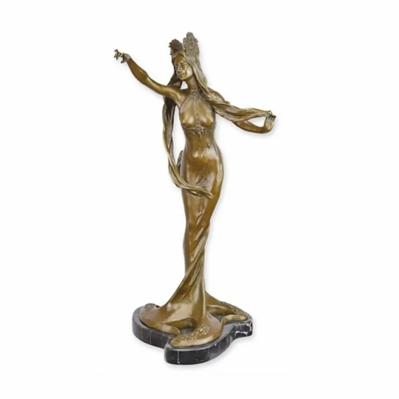 Direkt Vom Hersteller Casa Padrino scultura decorativa in bronzo dama Art Nouveau A. 59 cm