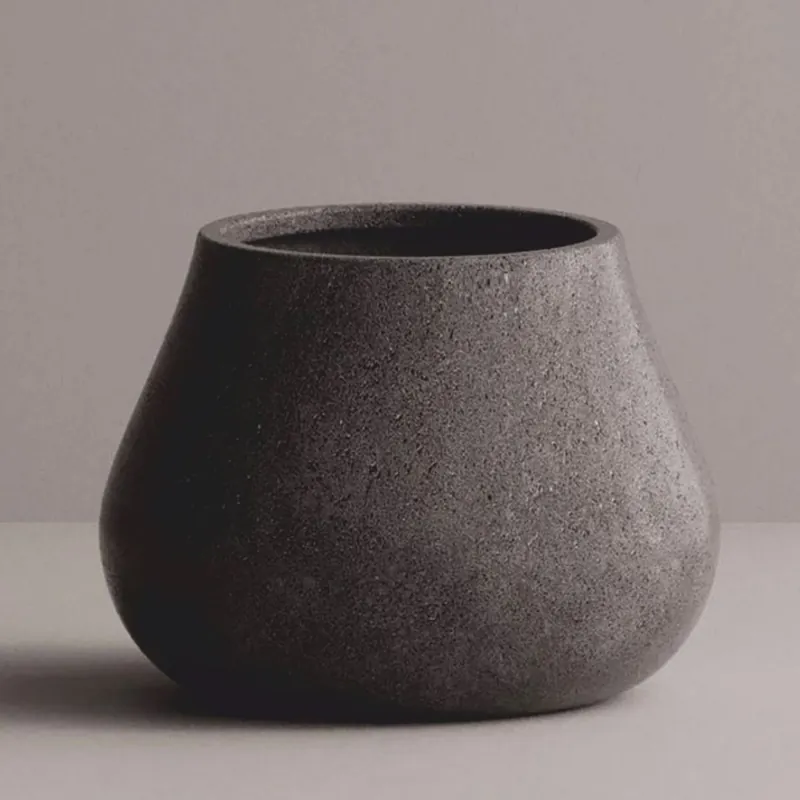 Casa Padrino vaso da fiori in cemento di lusso per decorazione da giardino antracite Ø 66,5 x A. 50 cm Sonderaktion