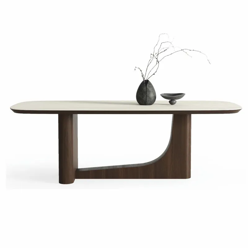 Preisreduziert Casa Padrino tavolo da pranzo di lusso con piano in ceramica bianco / marrone scuro 230 cm