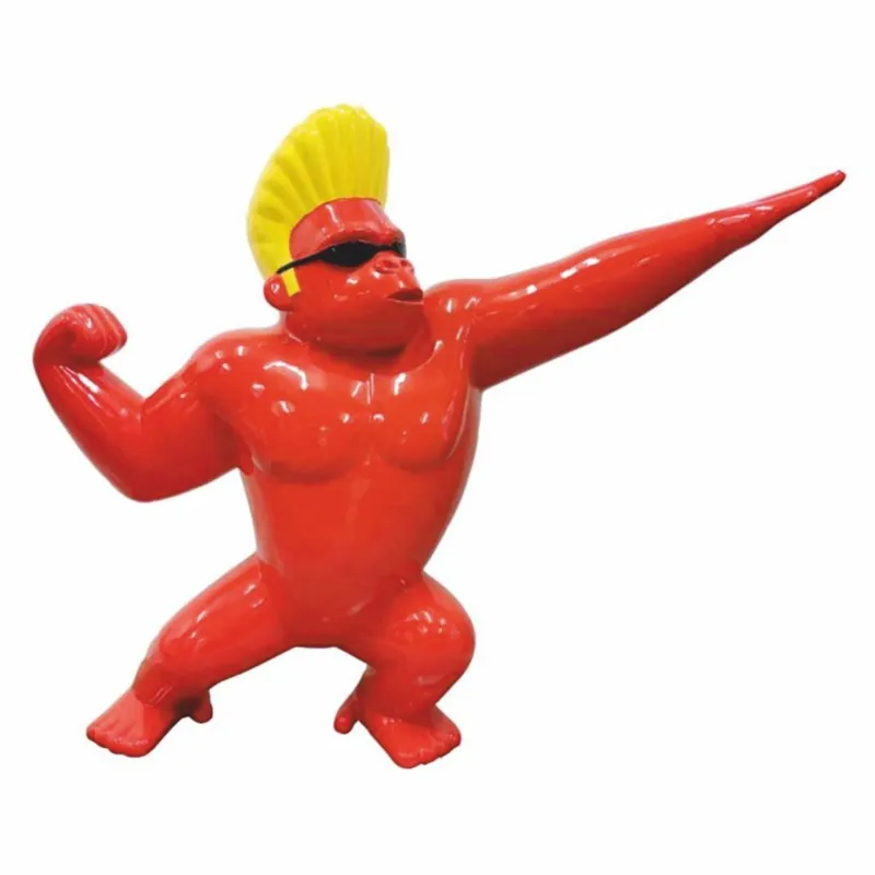 Direkt Vom Hersteller Casa Padrino scultura decorativa scimmia gorilla rosso / giallo / nero 139 x A. 120 cm