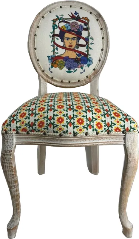 Mega-Angebot Frida Kahlo di Casa Padrino sedia da pranzo barocco di lusso bianco / colorato / bianco antico