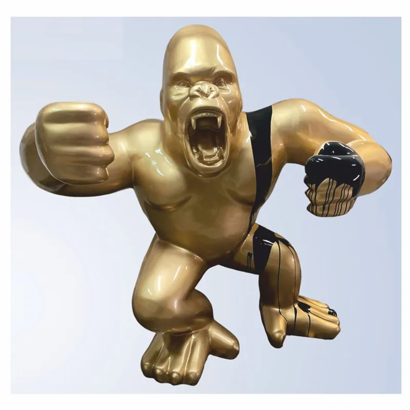 Bestseller Casa Padrino scultura decorativa XXL scimmia gorilla oro / nero 202 x 102 x A. 180 cm