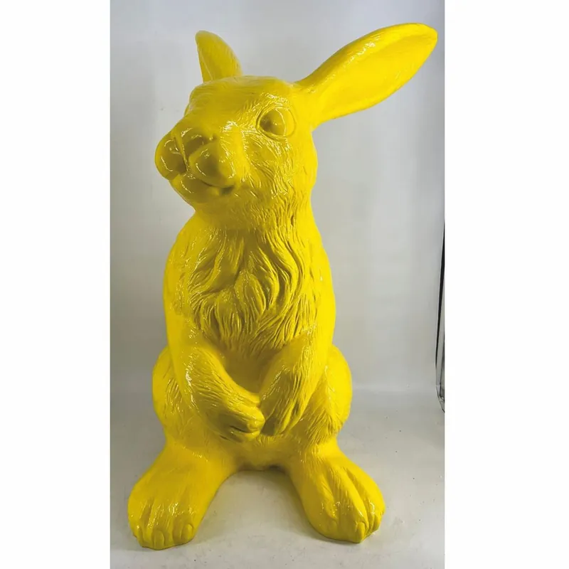 Aktuell Casa Padrino scultura decorativa XXL coniglio giallo A. 120 cm - Figura da giardino