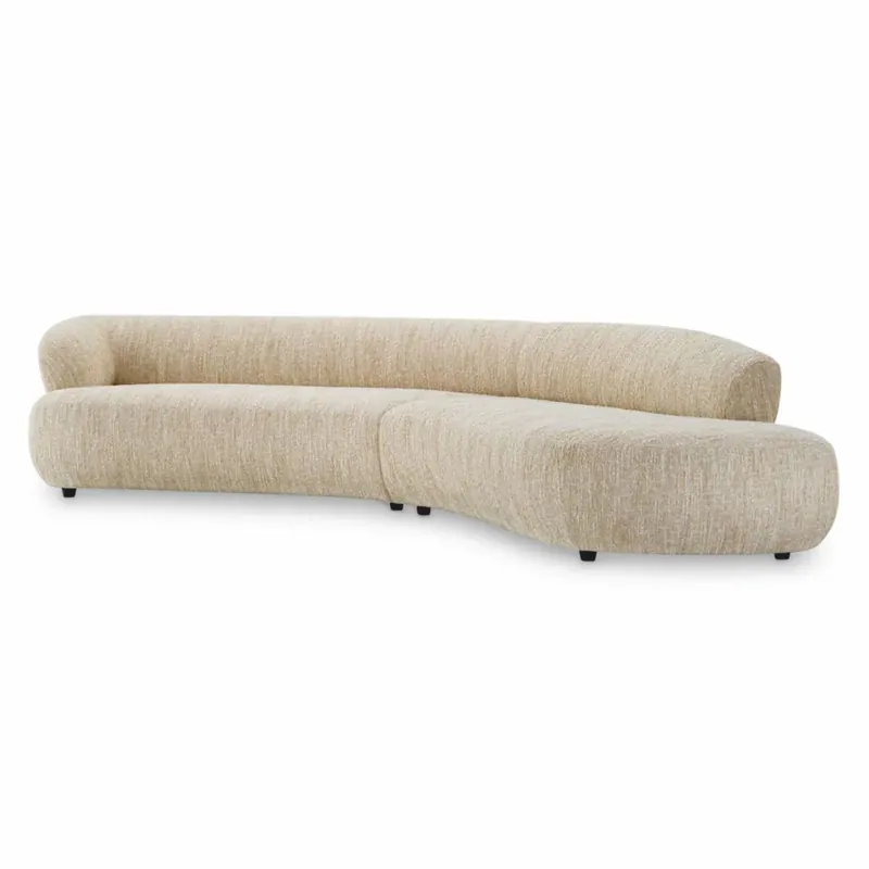 Casa Padrino divano di lusso crema / nero 360 cm - Divano curvo per soggiorno e hotel Ausverkauf