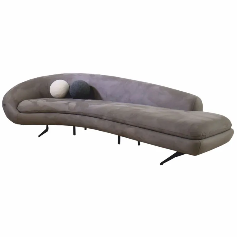 Casa Padrino divano di lusso grigio / nero 300 cm - Divano curvo per soggiorno e hotel Abverkauf