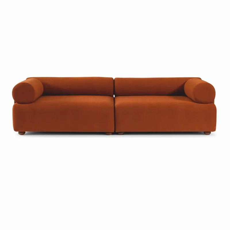 Nur Für Kurze Zeit Casa Padrino divano di lusso arancione / marrone 260 cm - Divano componibile da soggiorno