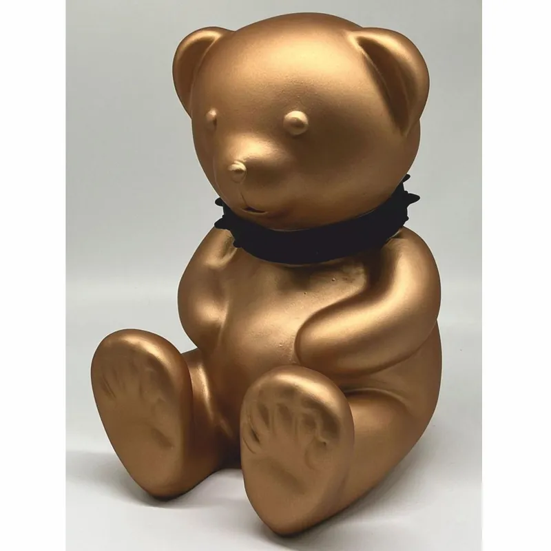 Preisknaller Casa Padrino figura decorativa orsacchiotto con collare oro / nero A. 31 cm - Scultura decorativa