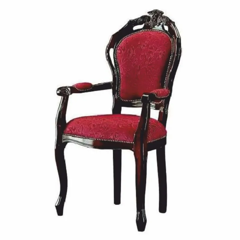 Casa Padrino Sedia da Sala da Pranzo Barocco di Lusso con Braccioli Bordeaux Rosso / Marrone A. 107 cm Expressversand