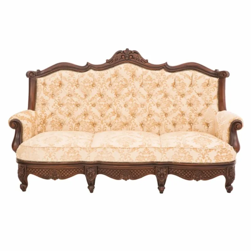 Top-Seller Casa Padrino divano barocco di lusso crema / beige / marrone 210 cm - Mobile da soggiorno in stile barocco