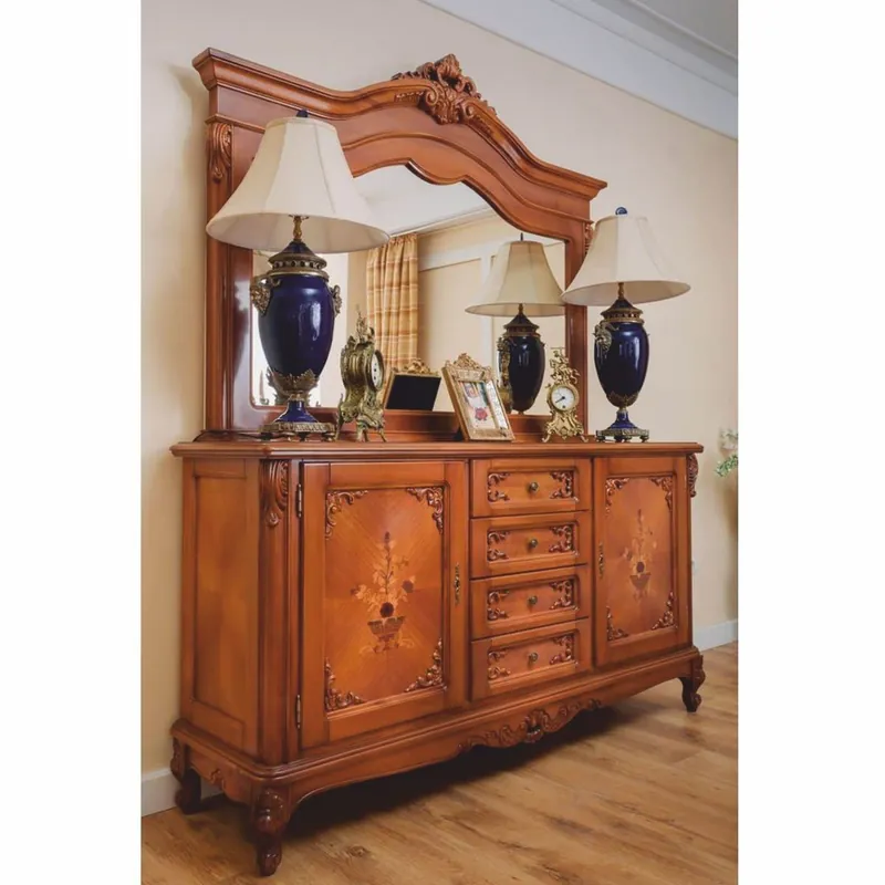 Neue Kollektion Casa Padrino credenza barocco di lusso con specchio marrone - Mobili per sala da pranzo in stile barocco