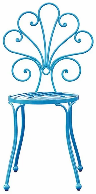 Top-Angebot Casa Padrino sedia da giardino Art Nouveau azzurro A. 91 cm - Mobile da giardinoe in stile Art Nouveau