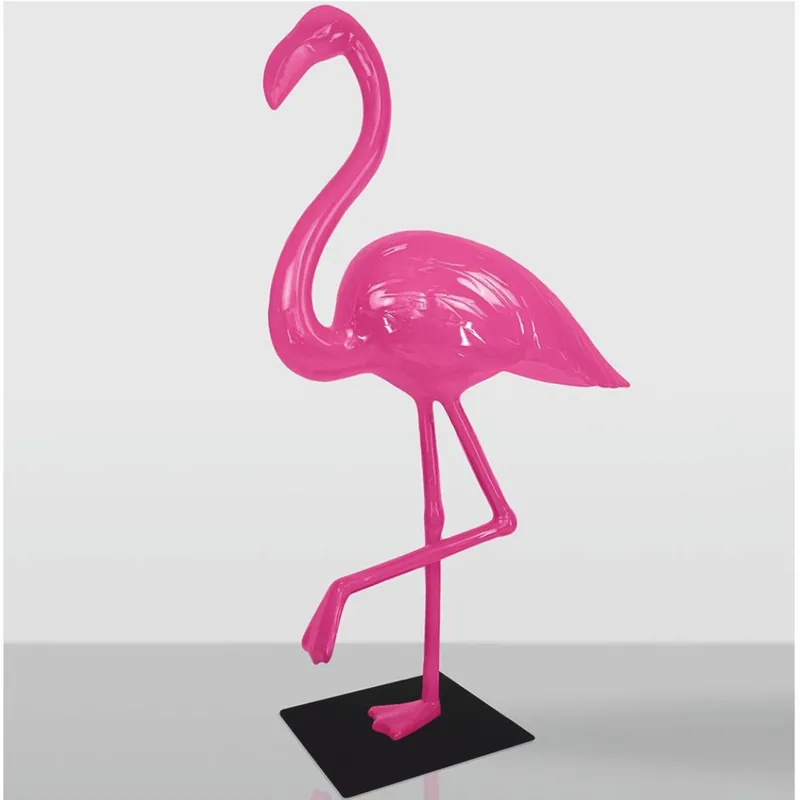 Casa Padrino scultura decorativa XXL fenicottero rosa / nero A. 210 cm - Figura da giardino Neuheit