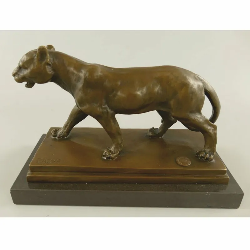 Casa Padrino scultura in bronzo pantera su base in marmo 24 cm - Accessori decorativi Garantierte Lieferung