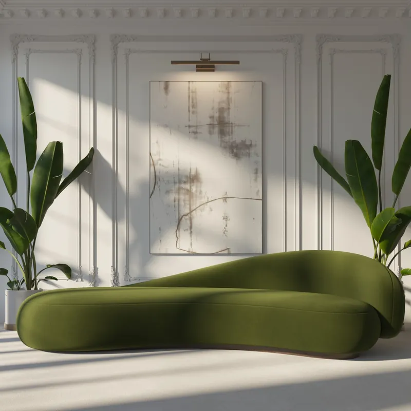 Sale Casa Padrino divano di lusso in velluto lato destro verde / marrone scuro 280 cm - Mobili per soggiorno e hotel