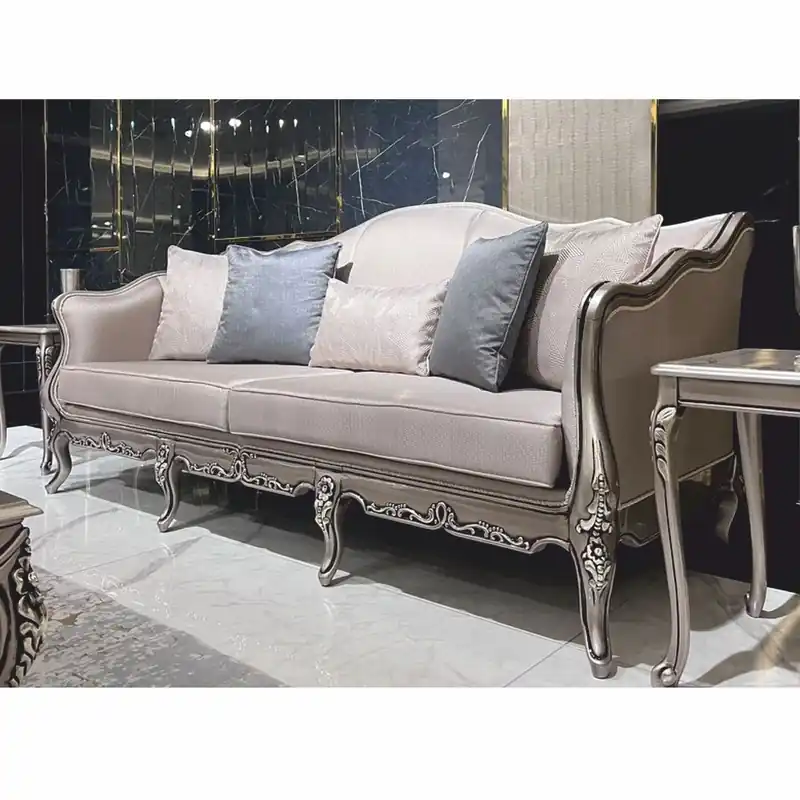 Casa Padrino divano barocco di lusso argento 225 cm - Mobile da soggiorno in stile barocco Geprüft