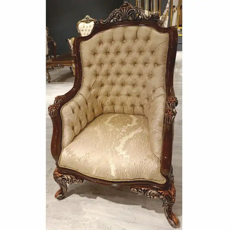 Casa Padrino poltrona da salotto barocco di lusso oro / marrone scuro / grigio / bronzo A. 121 cm - Mobili Barocchi Knallerangebot