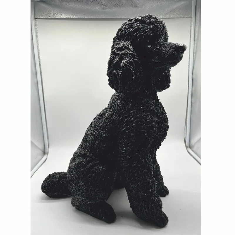 Sonderangebot Casa Padrino figura decorativa cane barboncino nero A. 47 cm - Scultura decorativa