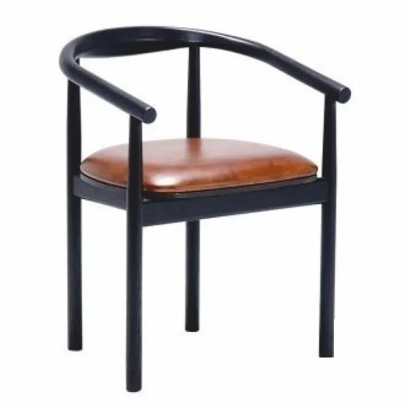 Direkt Vom Hersteller Casa Padrino sedia da pranzo di lusso in pelle con braccioli marrone / nero - Mobili per sala da pranzo