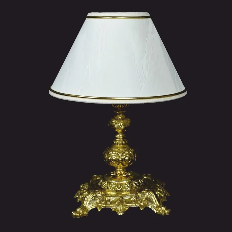 Direktkauf Casa Padrino lampada da tavolo barocco di lusso oro lucido / bianco Ø 20 x A. 27 cm - Luci barocche