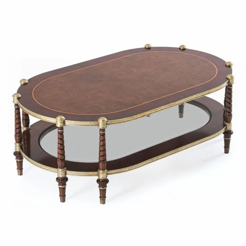 Jetzt Bestellen Casa Padrino tavolo da salotto barocco di lusso marrone scuro / oro antico 125 cm - Mobili barocchi