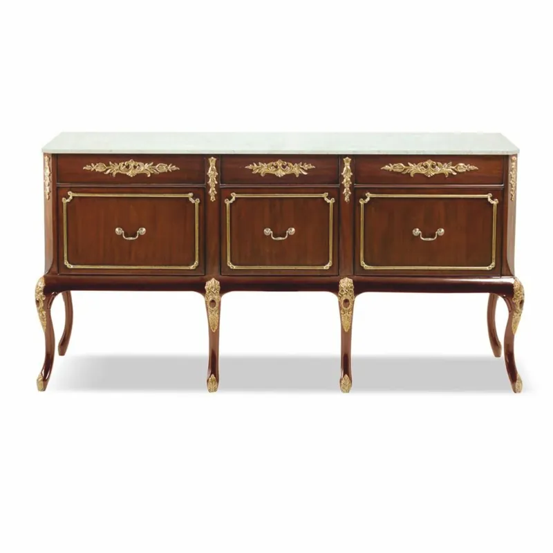 Casa Padrino cassettone barocco di lusso con piano in marmo marrone / oro / crema 167 cm - Mobili barocchi Aktuell