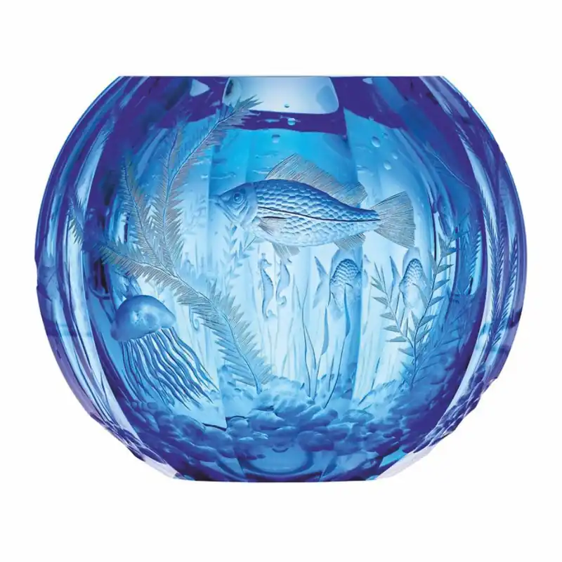 Casa Padrino vaso di lusso in vetro cristallo blu Ø 20 x A. 20 cm - Soffiato a bocca e levigato a mano Kracherpreis